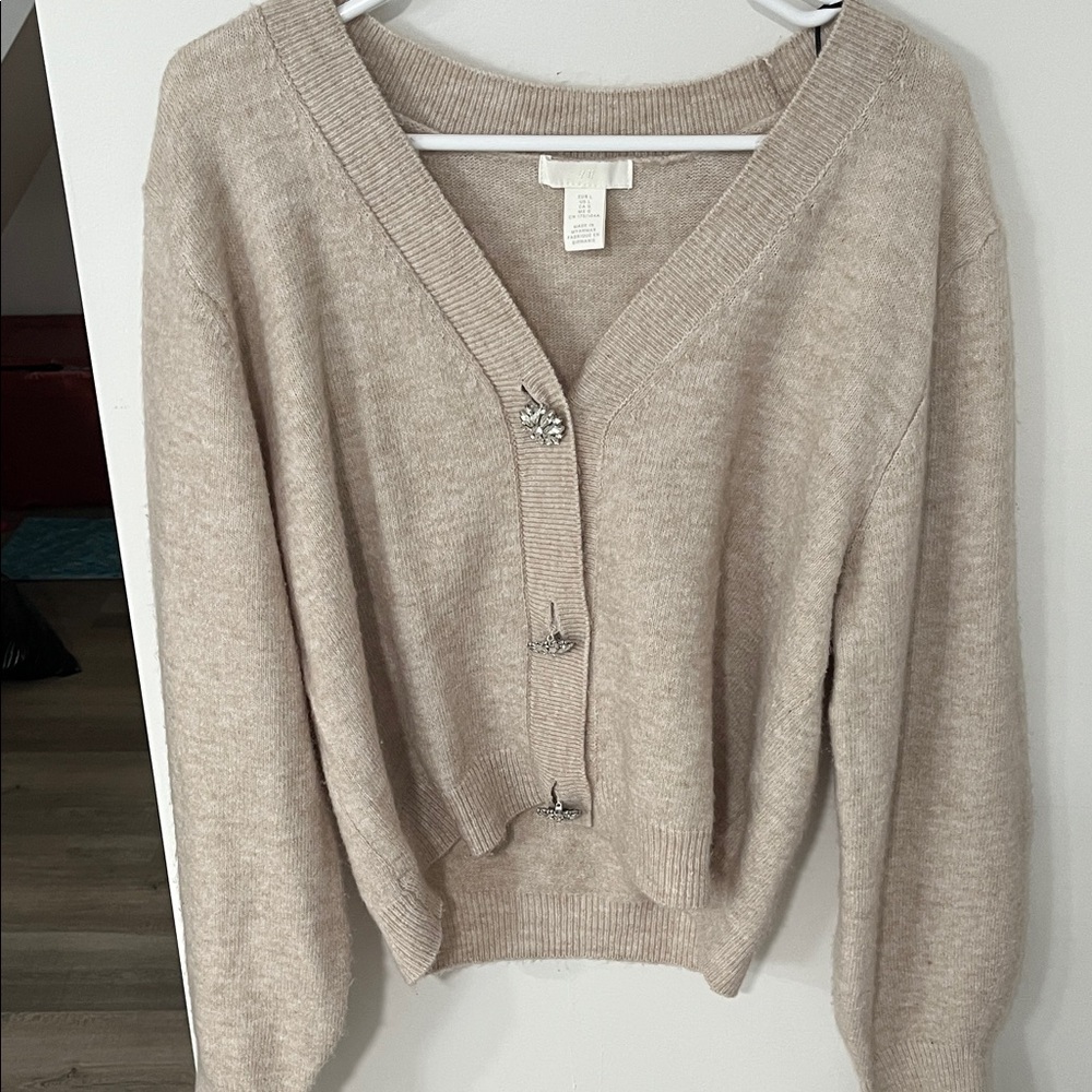 H&M Wool-Blend V-Neck Button Cardigan